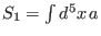 $ S_{1}=\int d^{5}x\,a$
