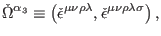 $\displaystyle \check{\Omega}^{\alpha _{3}}\equiv \left( \check{\epsilon}^{\mu \nu \rho \lambda },\check{\epsilon}^{\mu \nu \rho \lambda \sigma }\right) ,$