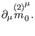 $\displaystyle \partial _{\mu }\overset{(2)}{m}_{0}^{\mu }.$