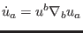$ \dot{u}_{a}=u^{b}\nabla_{b}u_{a}$
