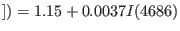 $ ])=1.15 + 0.0037 I(4686)$