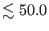 $ \lesssim50.0$