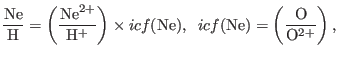$\displaystyle \footnotesize \frac{{\rm Ne}}{{\rm H}}= \left(\frac{{\rm Ne}^{2+}...
...icf}}({\rm Ne}),~~{{icf}}({\rm Ne})= \left(\frac{{\rm O}}{{\rm O}^{2+}}\right),$