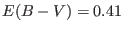 $ E(B-V)=0.41$